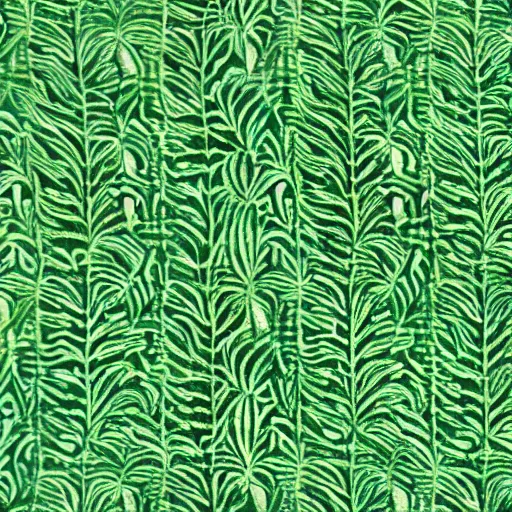 Prompt: green fern, textile print, tileable