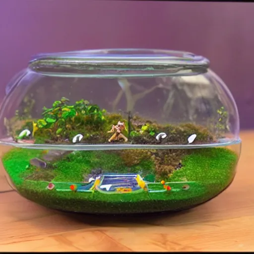 Prompt: a n 6 4 game of terrarium