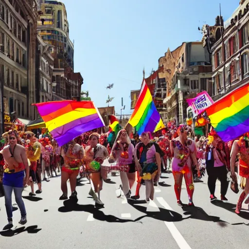 Image similar to pride parade in hell