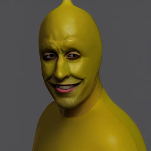 Image similar to banana man as a real person, photorealistic, cinematic