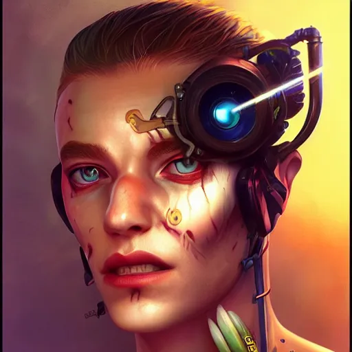 Image similar to lofi biopunk Asmongold portrait Pixar style by Tristan Eaton Stanley Artgerm and Tom Bagshaw.