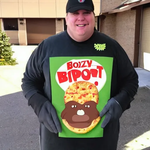 Image similar to bigfoot pizza delivery guy