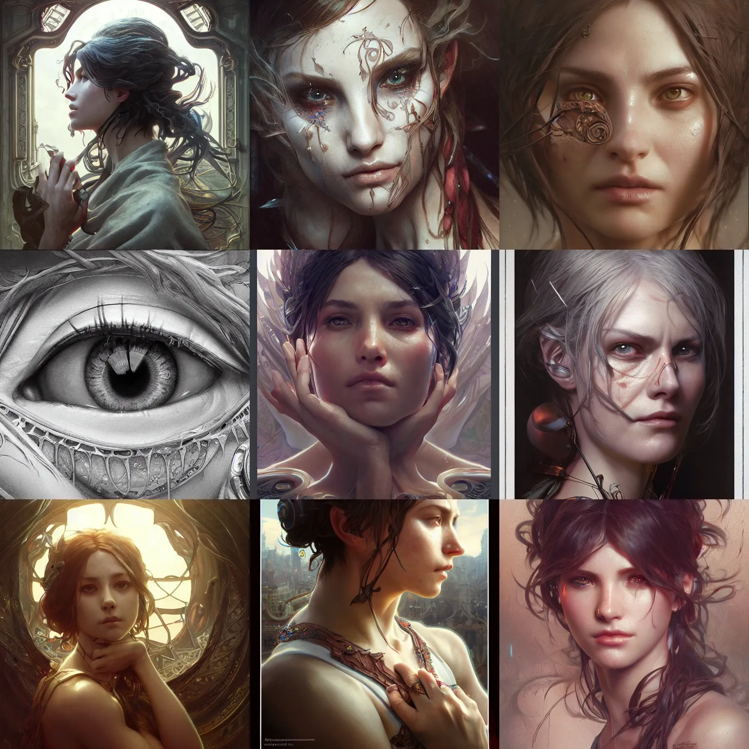 Prompt: Eye, ultra realistic, concept art, intricate details, dark, highly detailed, photorealistic, octane render, 8k, unreal engine, art by artgerm and greg rutkowski and alphonse mucha