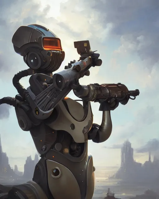 Prompt: oil painting of a robot cat, holding bazooka, wearing an exo suit, full body, sharp focus, fantasy style, octane render, volumetric lighting, 8k high definition, by greg rutkowski, highly detailed, trending on art Station, magic the gathering artwork, space backround