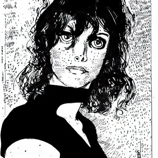 Image similar to lizzy mercier descloux, portrait, by guido crepax