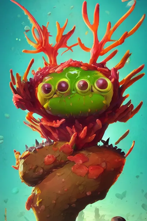 Image similar to 3 d render creature animal sushi cristal very big eye roots cactus elemental flush of force nature micro world fluo fishscale, comics gta 5 cover, official fanart behance hd artstation by jesper ejsing, by rhads, makoto shinkai and lois van baarle, ilya kuvshinov, ossdraws