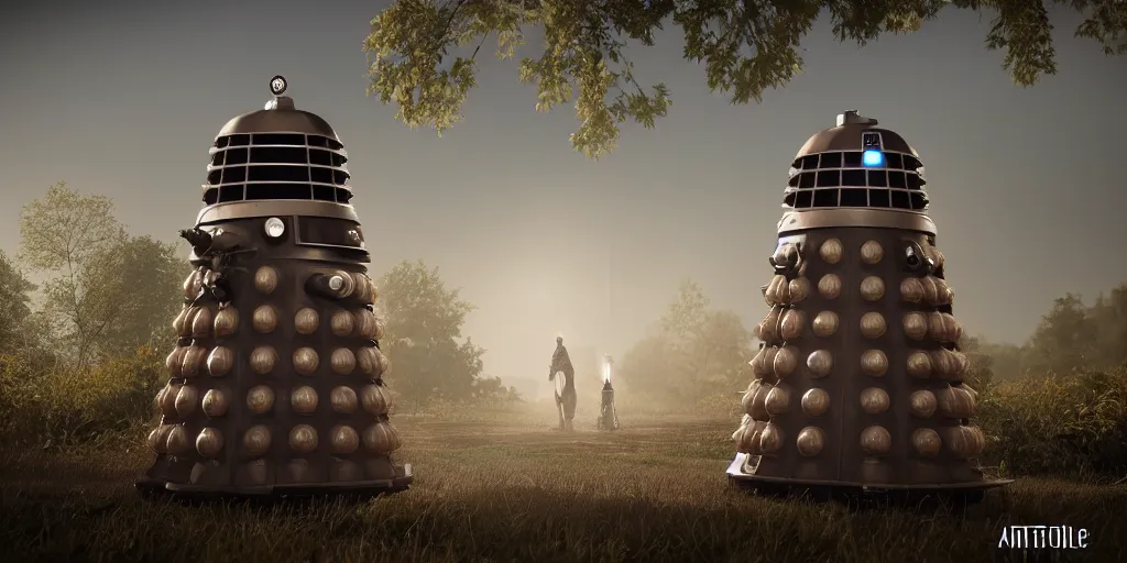 Prompt: a photo of 8k ultra realistic dalek wedding, cinematic lighting, trending on artstation, 4k, hyperrealistic, focused, high details, unreal engine 5, cinematic