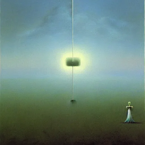 Image similar to video game console, painting by zdzisław beksinski