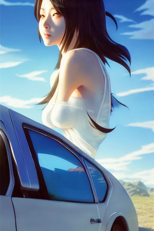 Image similar to the best rates on the open road, occlusion shadow, specular reflection, rim light, unreal engine, octane render, artgerm, artstation, art by hiroaki samura and jiro matsumoto and yusuke murata, high quality, intricate detailed 8 k, beautiful shape of face and body, sunny day