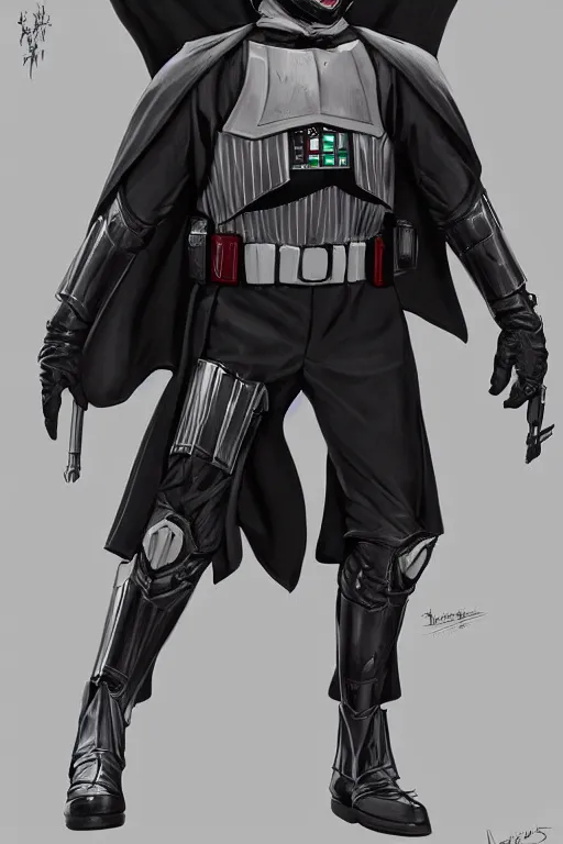 Prompt: Joker wearing dart vader's armor, full character, artstation, highly detailed, highly realistic