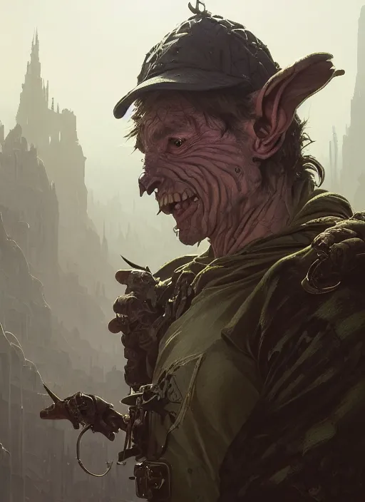 Image similar to Highly detailed portrait of Goblin slayer, in GTA V, Stephen Bliss, unreal engine, fantasy art by Greg Rutkowski, Loish, Rhads, ferdinand knab, Makoto Shinkai and Lois van baarle, ilya kuvshinov, rossdraws, Tom Bagshaw, alphonse mucha, KADOKAWA, global illumination, radiant light, detailed and intricate environment