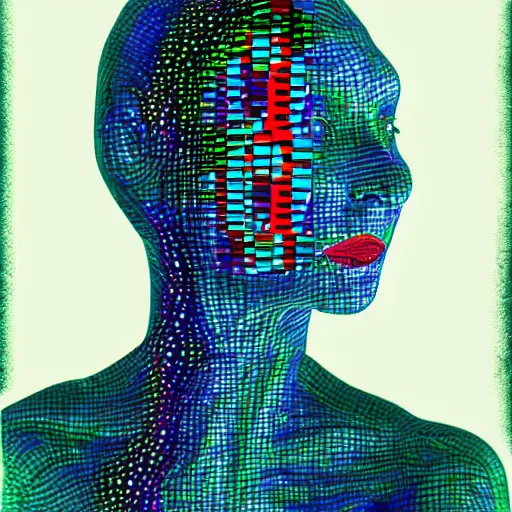 Image similar to genetically modified girlfriend, digital art, gmo