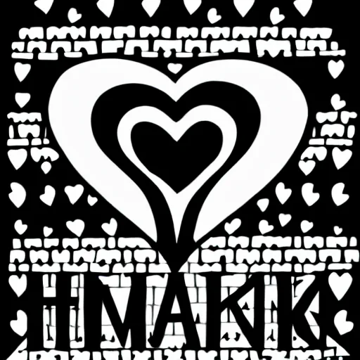 Image similar to clean black and white print on white paper, high contrast, logo of dancer silhouette forming a symmetric heart