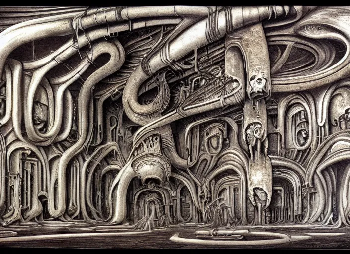 Image similar to a room by h. r. giger