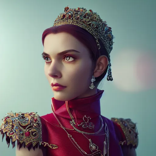 Image similar to portrait of wonderful princess of ruby with fair skin, ornate 8 k gorgeous intricate detailed, accent lighting, dramatic light, octane render