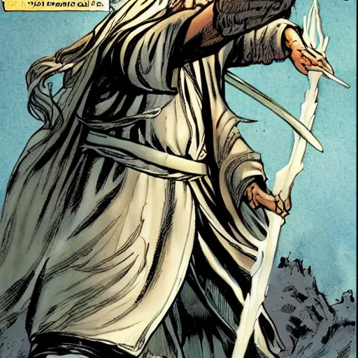 Image similar to Gandalf as a marvel comic book character