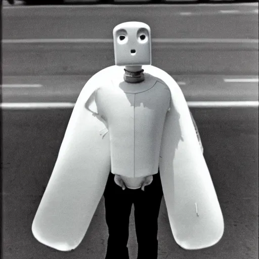 Image similar to a portrait ofMarvin the paranoid android the hitchhiker guide to the galaxy, photorealistic, by Garry Winogrand