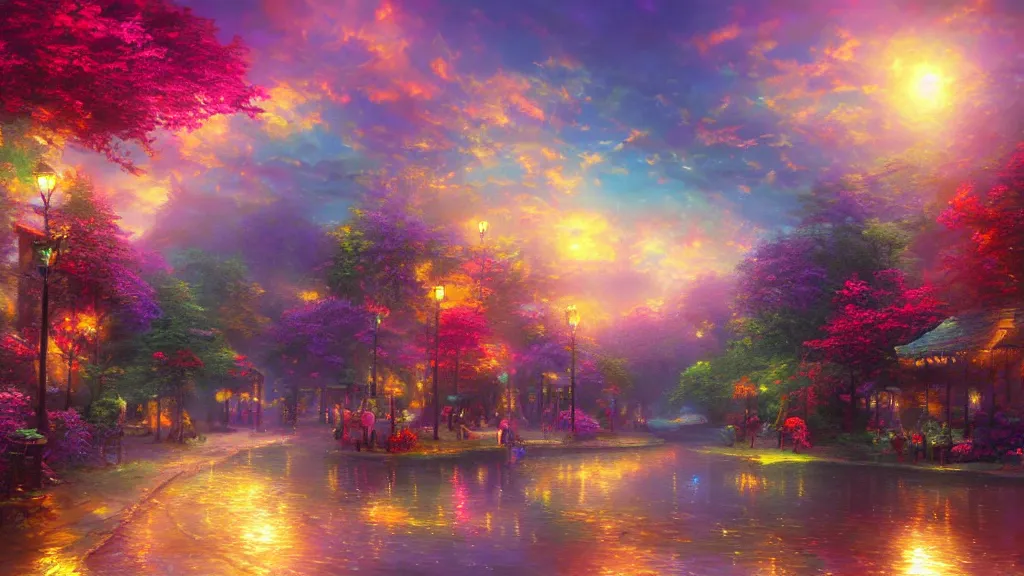 Prompt: Beautiful lolipop” Beautiful Dreamscape, Digital art, concept art, detailed, lovely colors, Art station,3-D 4K, beautiful background, matte painting, Thomas kinkade,