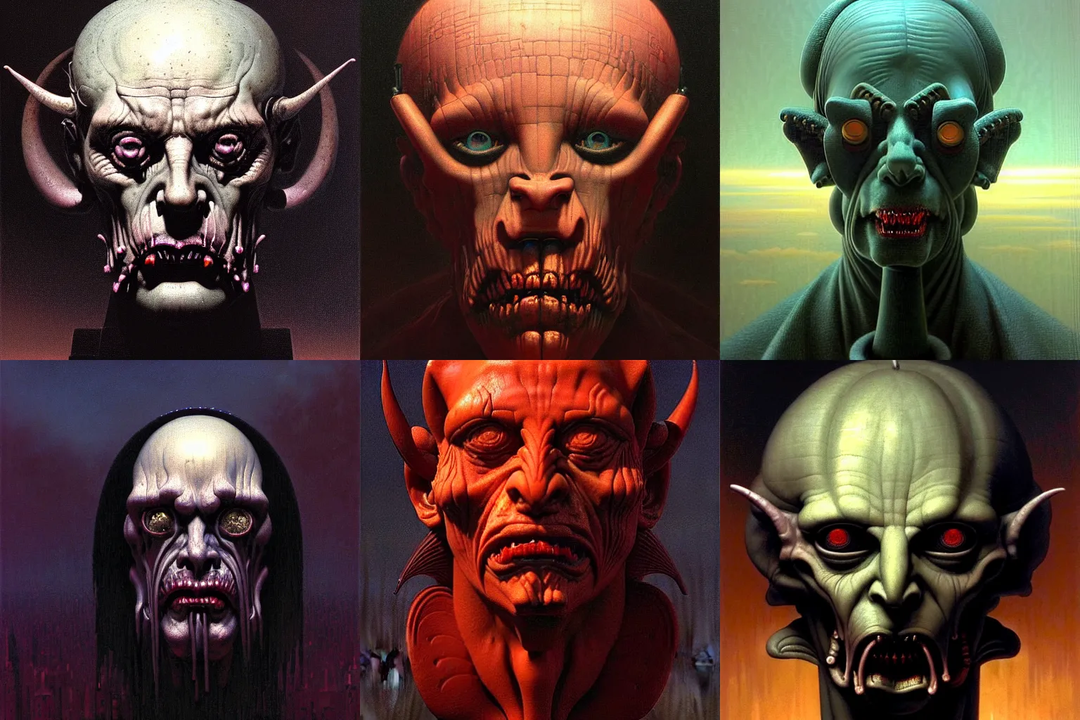 Prompt: cinematic masterpiece bust portrait of a gothic degenerate cyberpunk trader demon, head and bust only, by Wayne Barlowe, by Leonardo DaVinci, by Tim Hildebrandt, by Bruce Pennington, by Zdzisław Beksiński, by Paul Lehr, oil on canvas, masterpiece, trending on artstation, featured on pixiv, cinematic composition, astrophotography, dramatic pose, beautiful lighting, sharp, details, details, details, hyper-detailed, no frames, HD, HDR, 4K, 8K