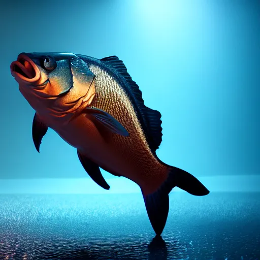 Image similar to fish, octane render, award winning, unreal engine, houdini render, studio light