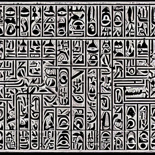 Image similar to interior of an evil egyptian heiroglyphic maze covered in mysterious hidden eye symbols, hyper detailed