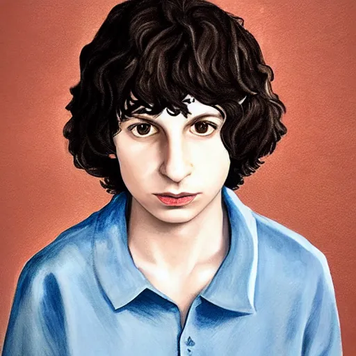 Image similar to finn wolfhard by caravaggio