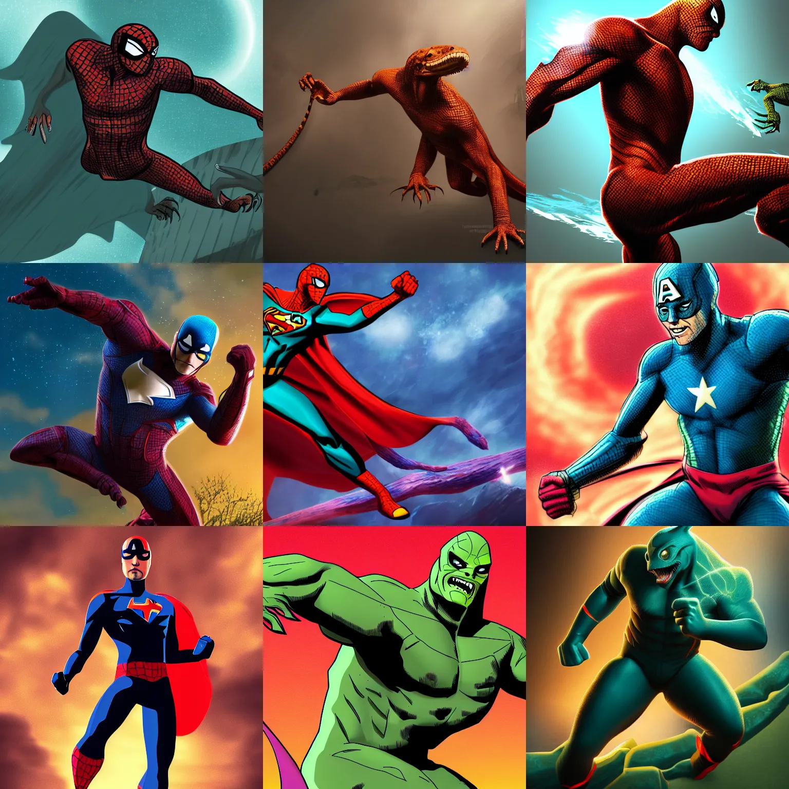 Vector illustration set of Superhero actions, different poses. Stock Vector  by ©lemonoff@mail.ru 131367106