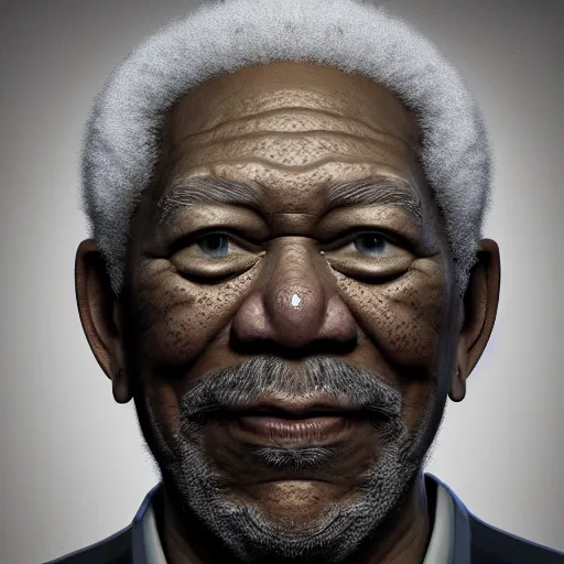 Prompt: 3 d render of morgan freeman as a low poly 3 d model, octane render