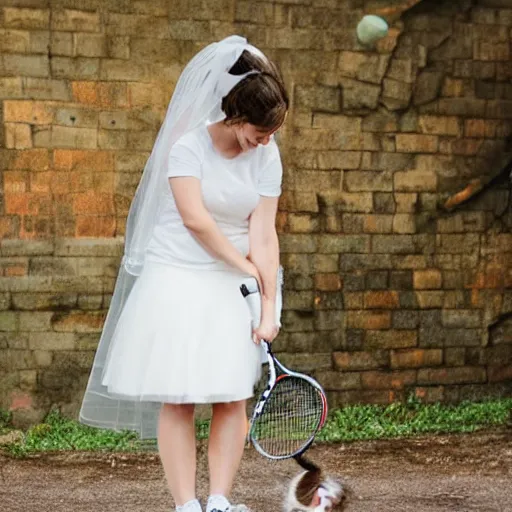 Image similar to cute kitten wearing a bride veil and tennis shoes