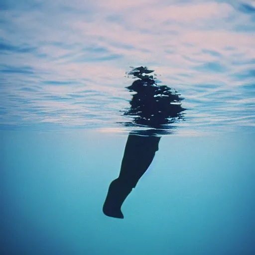 Prompt: photo of darth vader swimming, cinestill, 8 0 0 t, 3 5 mm, full - hd