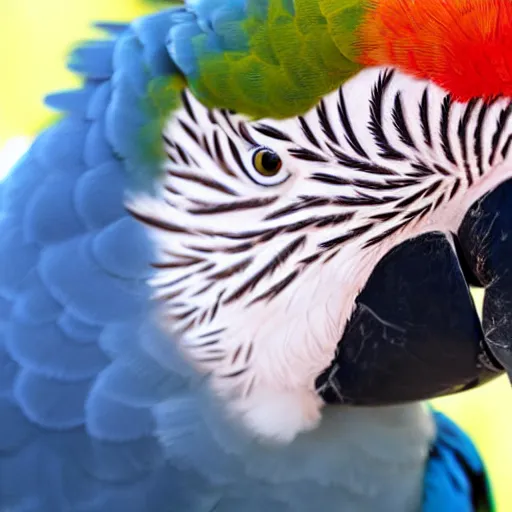 Prompt: face of an australian macaw parrot