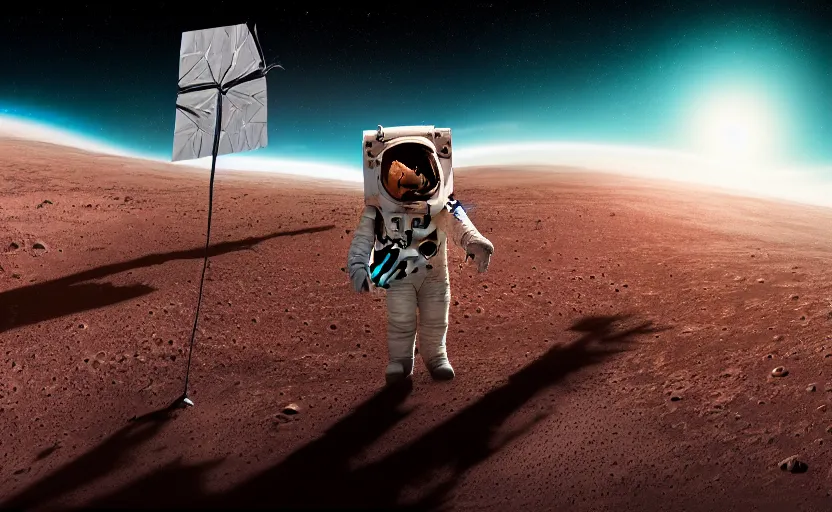 Prompt: studio photography of an astronaut standing on planet mars, photorealistic, highly detailed, 8 k rez, ultra hd, smooth, sharp focus