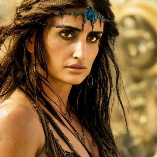 Prompt: penelope cruz from the new conan the barbarian movie, movie still, 8 k, realistic