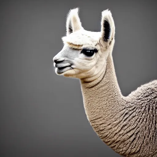 Prompt: a lama - cat - hybrid with a beak, animal photography, wildlife photo, award winning