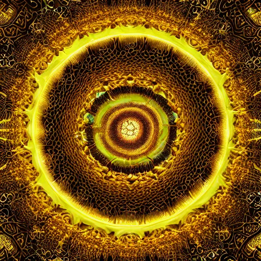 Prompt: golden fractals that reveal the soul