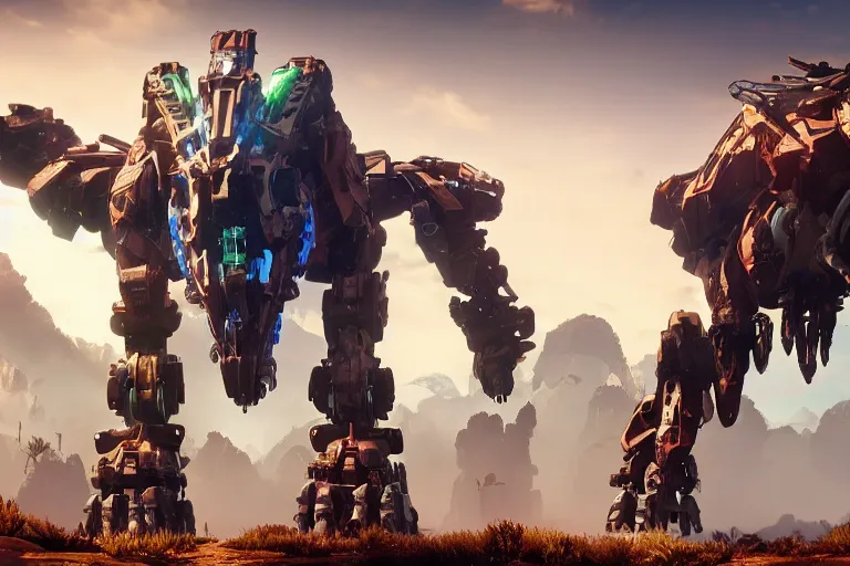 Image similar to clawstrider machine mecha animal beast robot of horizon forbidden west horizon zero dawn bioluminiscence global illumination ray tracing hdr fanart arstation by sung choi and eric pfeiffer and gabriel garza and casper konefal