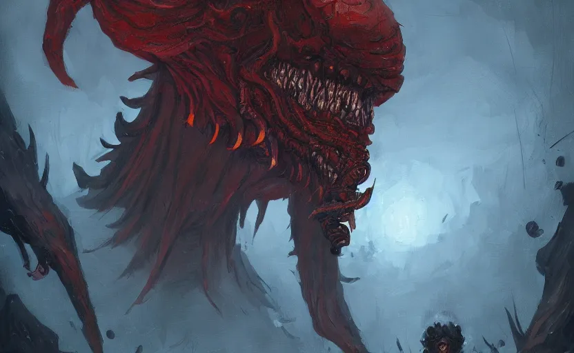 Image similar to A painting of Demogorgon trending on artstation in the style of Greg Rutkowski