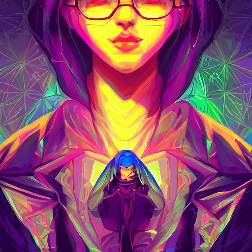 Image similar to skill magic geek inside matrix deepdream radiating a glowing aura stuff loot legends stylized digital illustration video game icon artstation lois van baarle, ilya kuvshinov, rossdraws,