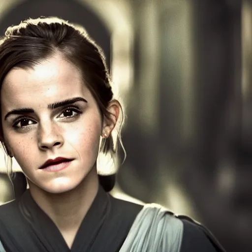 Prompt: Emma Watson in Star Wars, XF IQ4, 150MP, 50mm, f/1.4, ISO 200, 1/160s, natural light, Adobe Photoshop, Adobe Lightroom, DxO Photolab, polarizing filter, Sense of Depth, AI enhanced, HDR