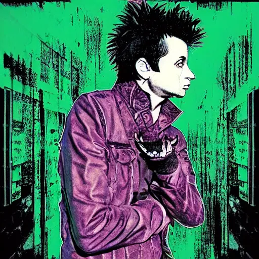 Prompt: Green Day album cover, art, grunge, pop art,