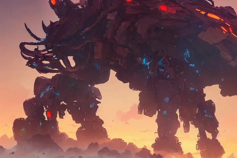 Image similar to fireclaw machine mecha animal beast robot of horizon forbidden west horizon zero dawn bioluminiscence, behance hd by jesper ejsing, by rhads, makoto shinkai and lois van baarle, ilya kuvshinov, rossdraws global illumination