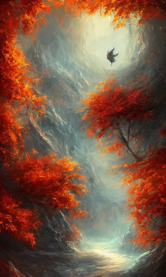 Image similar to beautiful autumn spirit, digital art, concept art, fantasy art, highly detailed, hd wallpaper, artstation, deviantart, behance