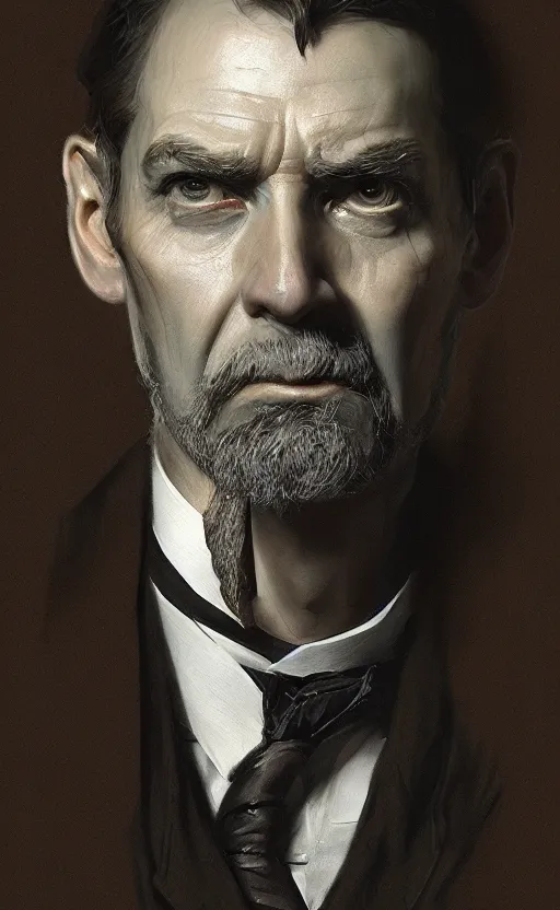 Prompt: portrait of a victorian politician, male, detailed face, fantasy, highly detailed, cinematic lighting, digital painting by craig mullins