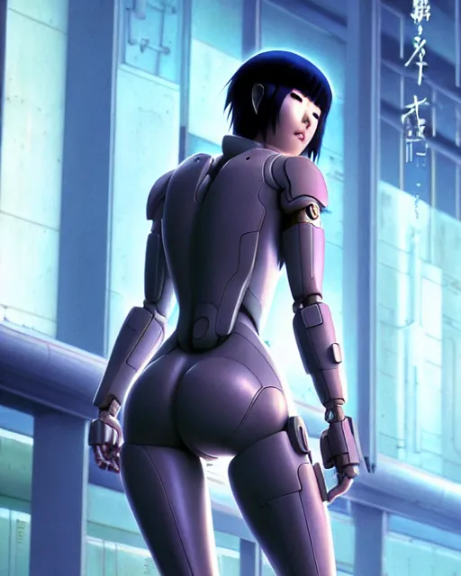 Image similar to weta disney pixar movie still portrait photo of motoko kusanagi ghost in the shell : : as cyborg woman by pixar : : by weta, wlop, ilya kuvshinov, rossdraws, artgerm, marvel, maxim cover, latex, octane render, sweaty, iridescent, bright morning, anime, liosh, mucha : :