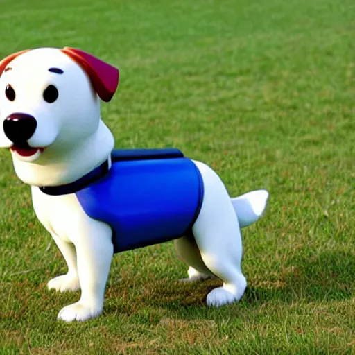 Image similar to rover the dog from windows xp, happy