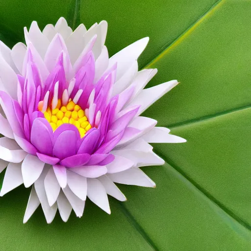 Prompt: tribal mask made from waterlily flowers