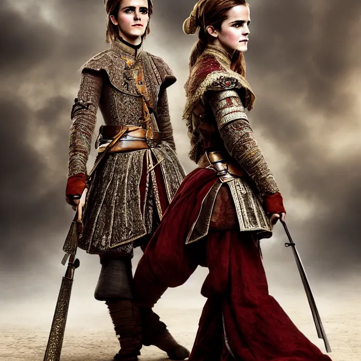 Image similar to full length photo of emma watson as an ottoman warrior, highly detailed, 4 k, hdr, smooth, sharp focus, high resolution, award - winning photo