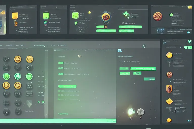 Image similar to fantasy sci - fi ui design for a game about making magical potions. clean. modern. fantasy.