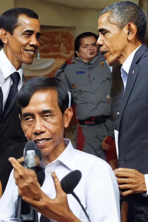 Prompt: jokowi in bathub with obama