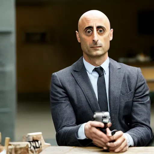 Image similar to photograph of Mark Strong as Rick Sanchez